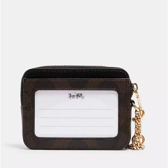 Coach Zip Card Case In Signature Canvas NWT - Picture 2 of 5